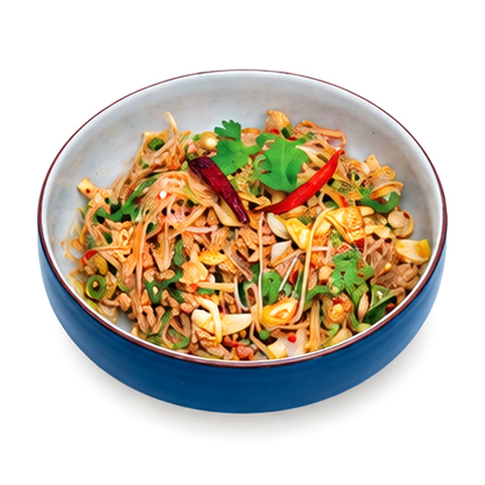 Rice Noodle Salad with Minces Pork ยำขนมจีนทรงเครื่อง