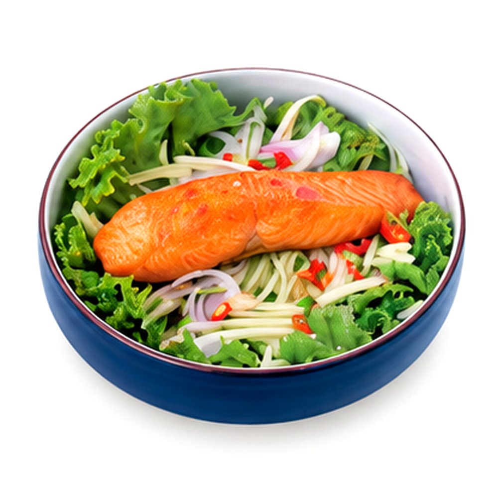 Pan-Seared Salmon with Mango Salad ยำมะม่วงปลาแซลมอน