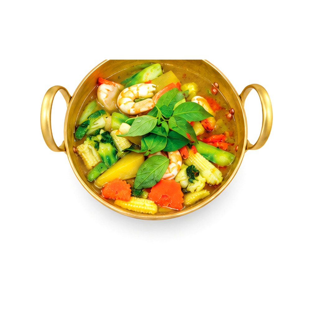 Herb and Veg Curry with Shrimps แกงเลียงกุ้งสด