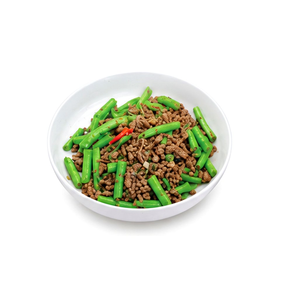 Stir-Fried Pork and String Beans with Black Olives หมูสับผัดหนำเลี๊ยบ