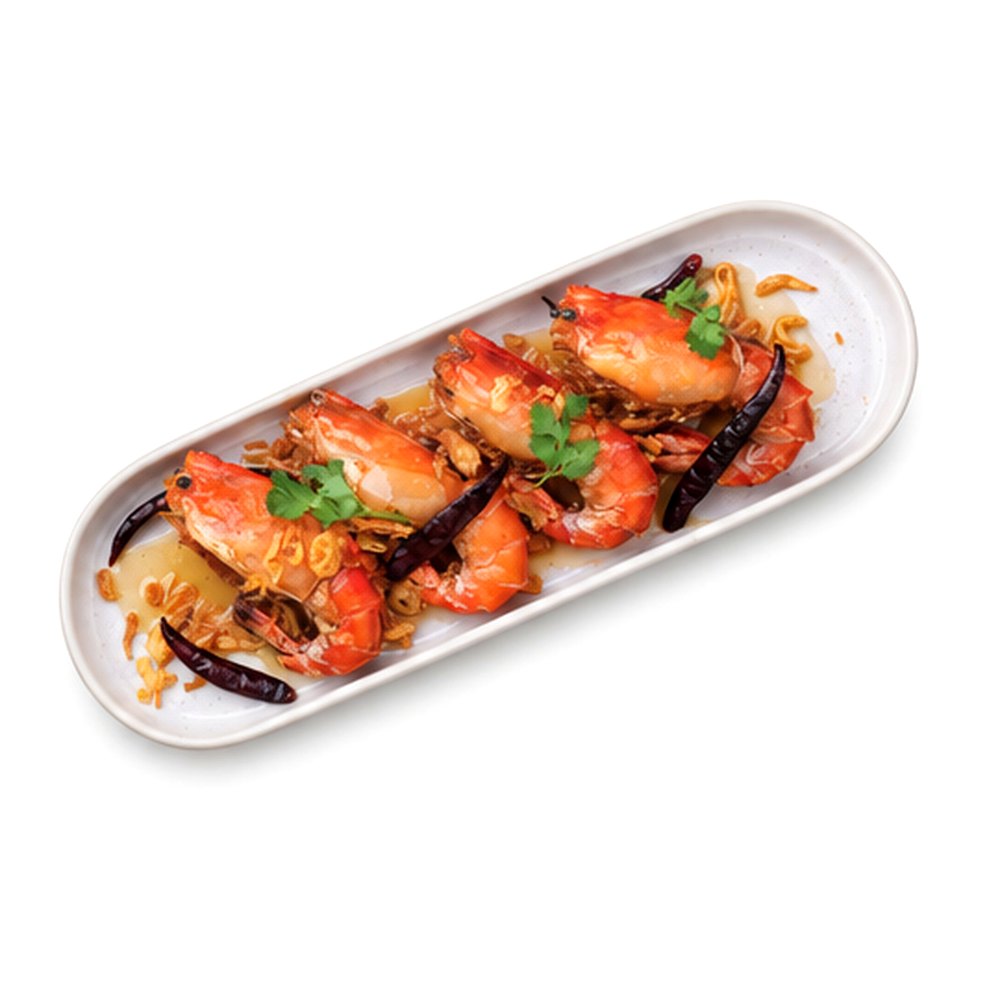 River Prawn inTamarind Sauce กุ้งแม่น้ำซอสมะขาม