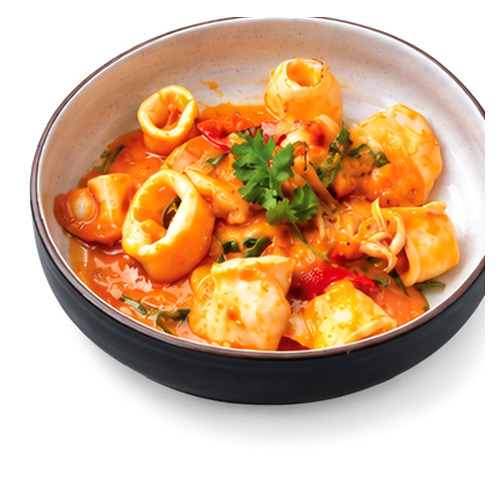 Stir-Fried Squid with Salted Egg Sauce ปลาหมึกผัดไข่เค็ม