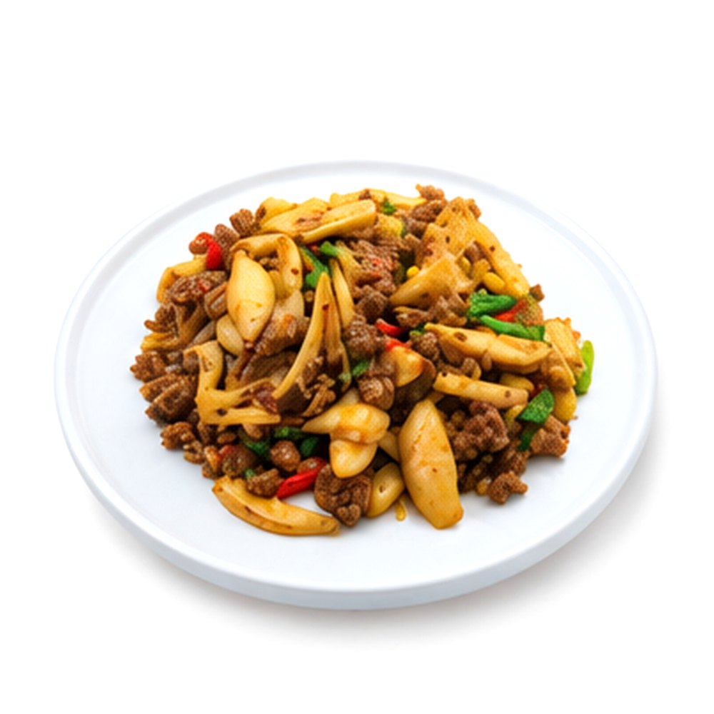 Stir-Fried Eryngii Mushrooms with Beef and Chili เห็ดออรินจิผัดเนื้อสับ