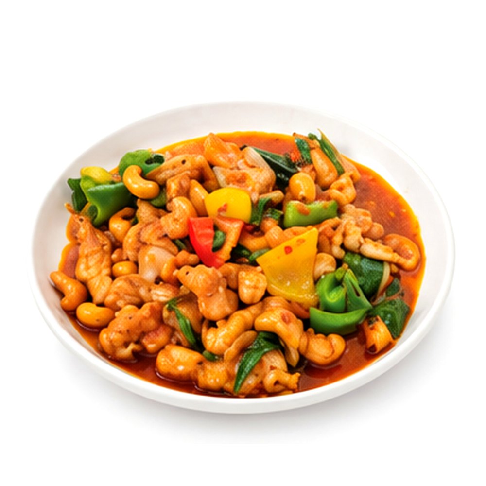 Stir-Fried Chicken with Cashew Nuts and Chili Paste ไก่ผัดพริกเผาและเม็ดมะม่วงหิมพานต์