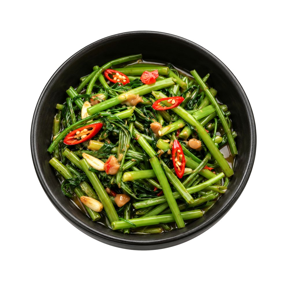 Stir-Fried Chinese Morning Glory ผัดผักบุ้งไฟแดง