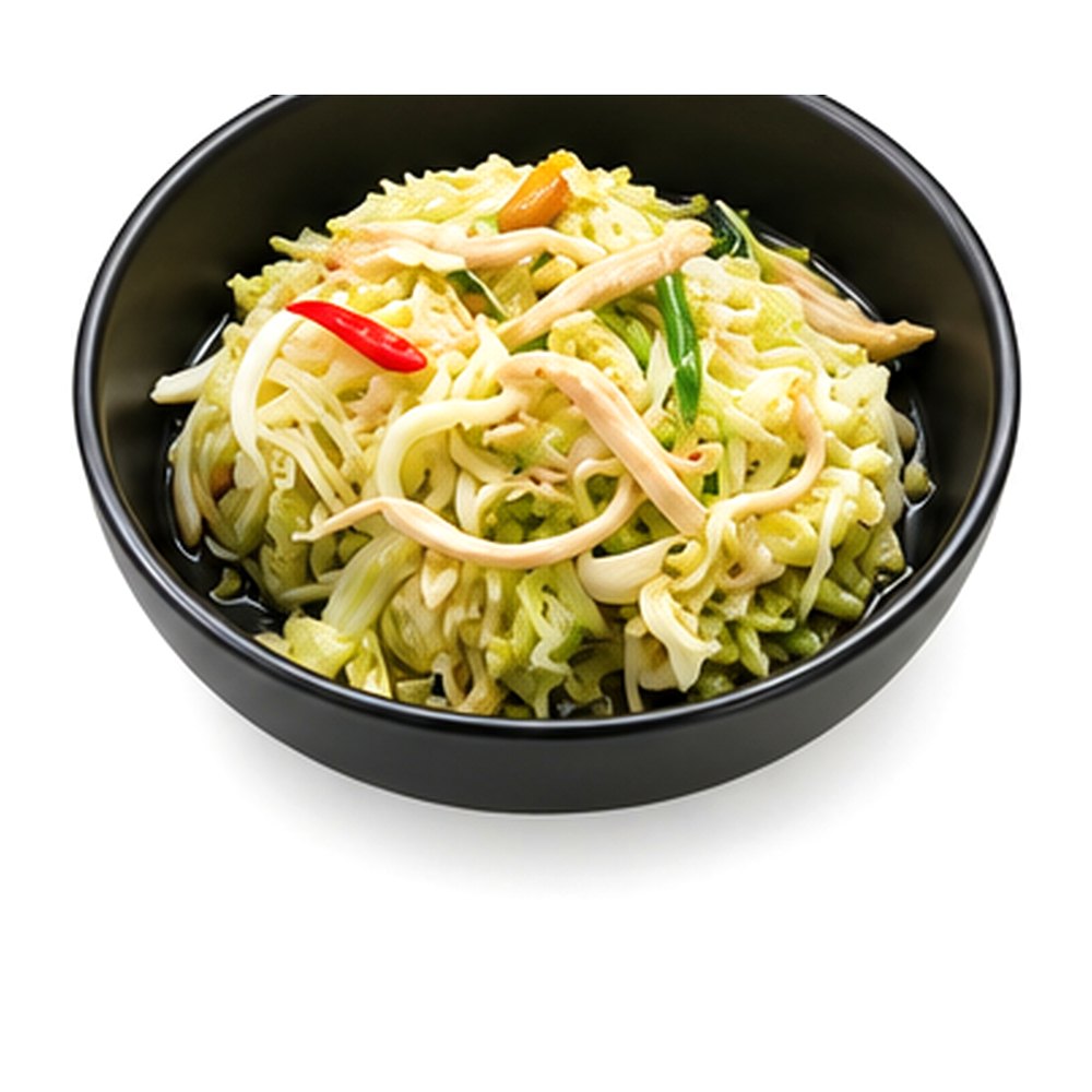 Stri-Fried Cabbage with chili&Shredded Chicken กะหล่ำปลีผัดไก่ฉีกใส่พริกหยวก
