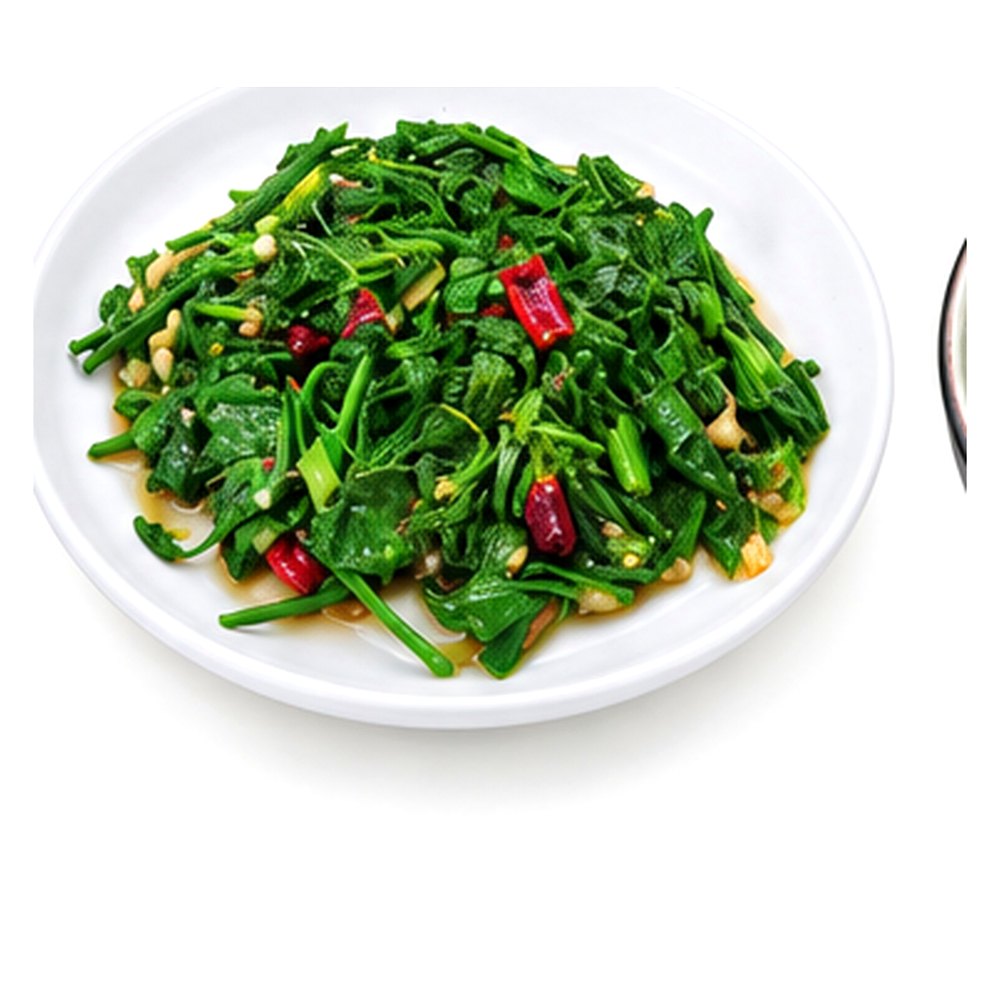 Stir-Fried Pak-Wan with Garlic and Dried Chili ผัดผักหวานพริกแห้ง