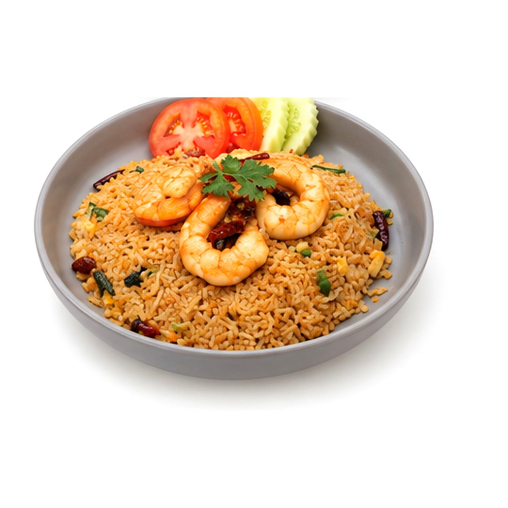 Shrimp, Shrimp Oil and Dried Chili Fried Rice ข้าวผัดมันกุ้งพริกแห้ง