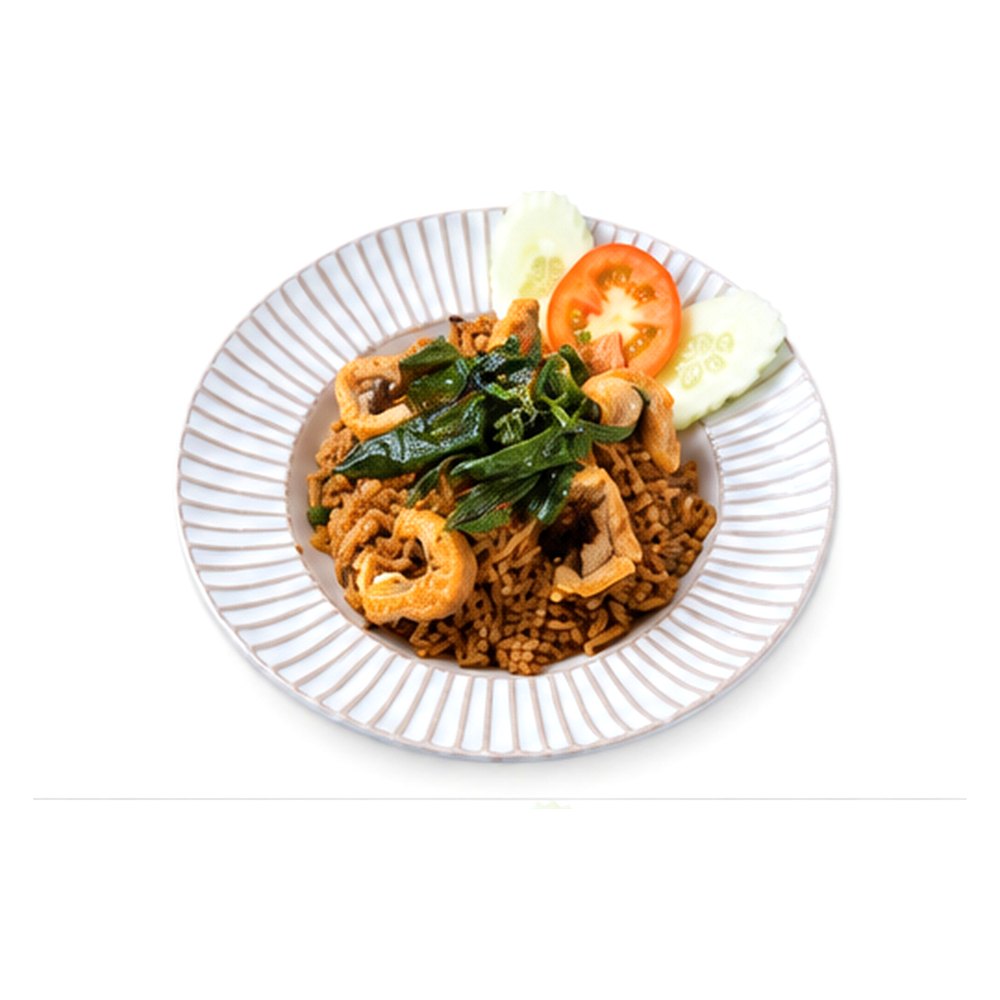 Fried Rice with Dried Gourami, Brasil and chili ข้าวผัดกะเพราปลาสลิด