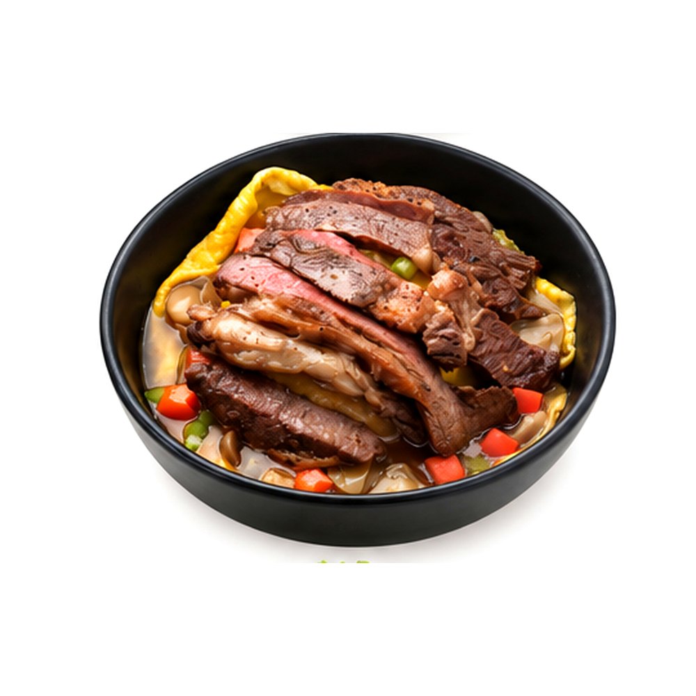 Gravy Noodle with Omelette & Grilled Beef ราดหน้าไข่ข้นเนื้อย่าง
