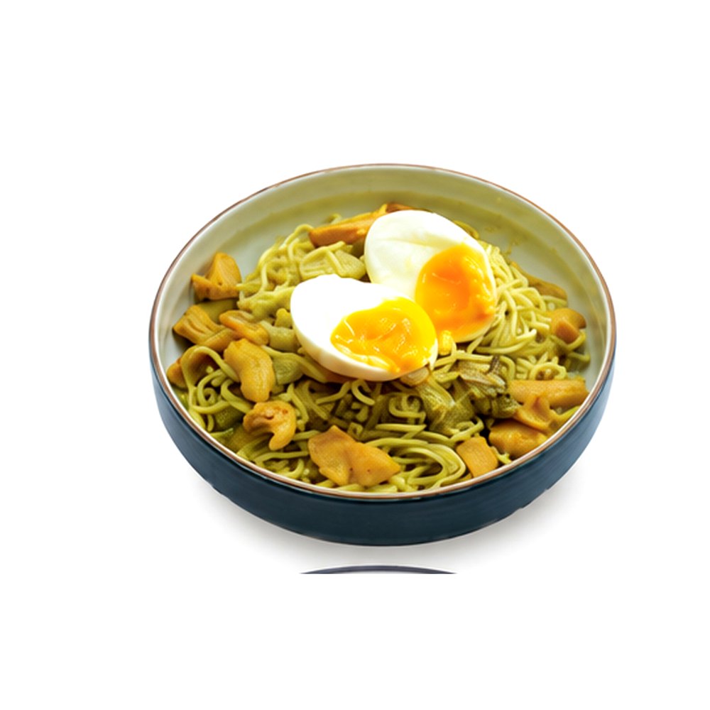 Stir Fried Ramen Noodles with spicy green chili paste ราเมงผัดน้ำพริกหนุ่ม