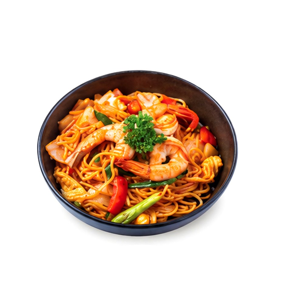 Spaghetti with Shrimp & Tomato Sauce สปาเกตตีผัดกุ้งและซอสมะเขือเทศ