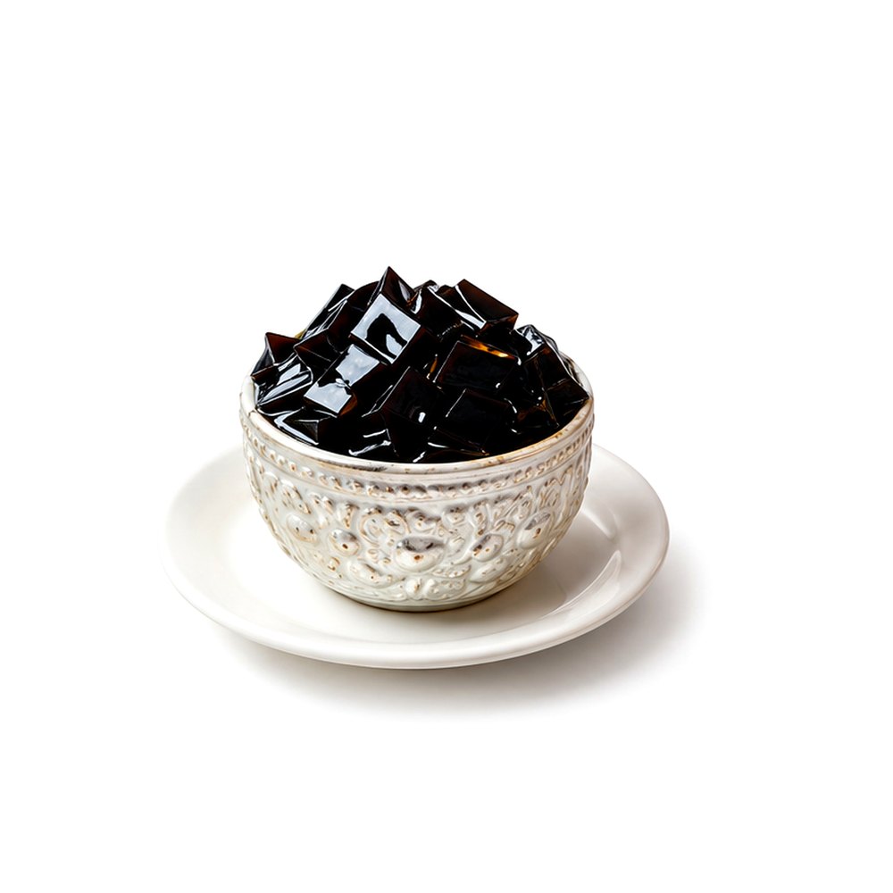 Black  Herbal Jelly in Syrup เฉาก๊วย