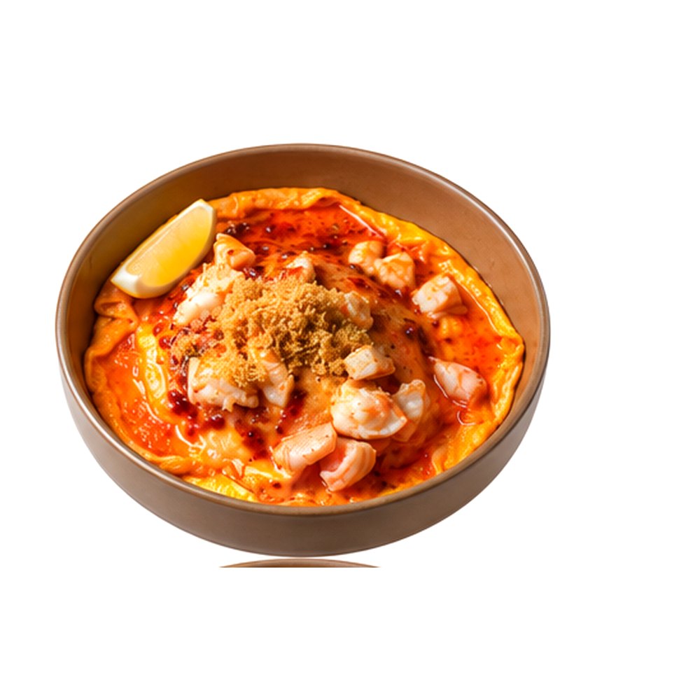 Tom Yum Goong Omelette Rice ข้าวไข่ข้นต้มยำกุ้ง