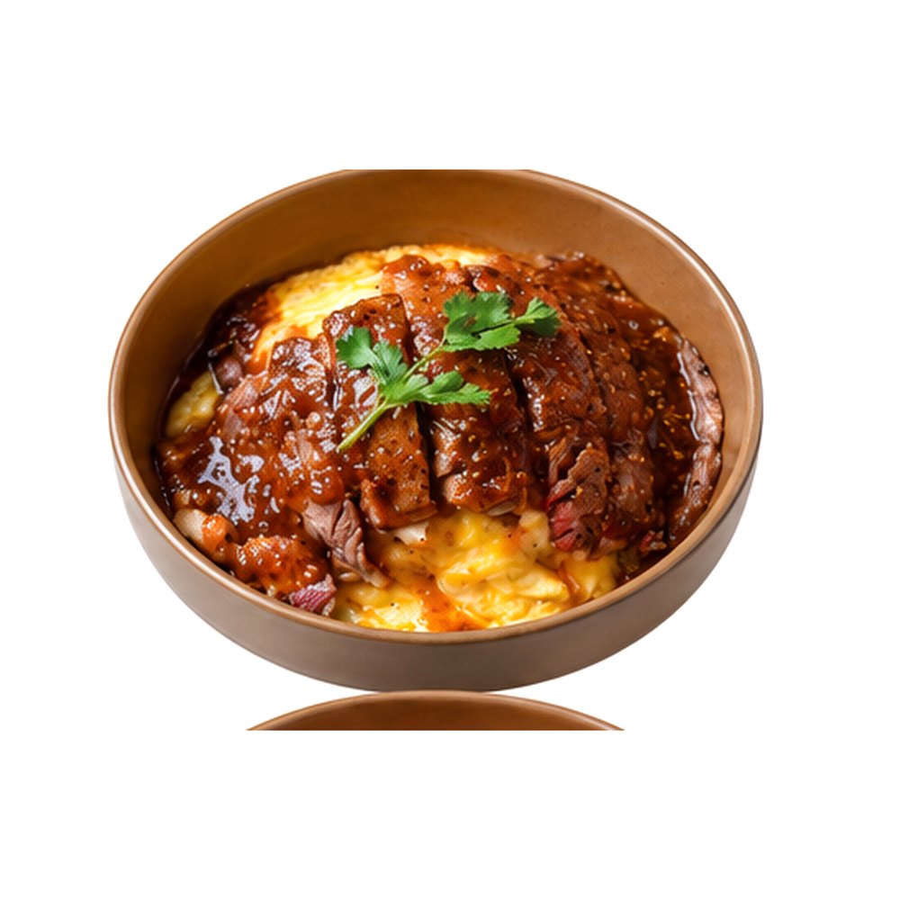 Omelette Rice with Grilled Beef & Secret Sauce ข้าวไข่ข้นเนื้อย่างและซอสสูตรลับ