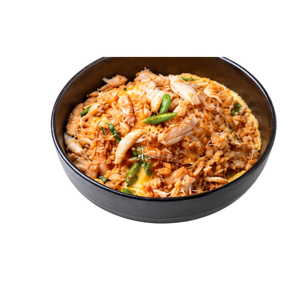 Crab with Chili & Garlic Omelette Rice ข้าวไข่ข้นปูคั่วพริกขี้หนูสวน